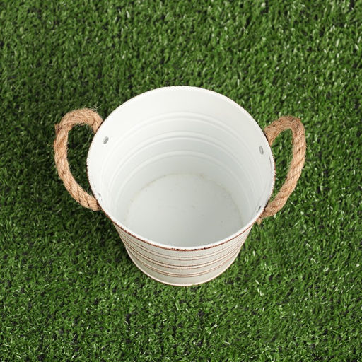 Кашпо «Ведёрко полоски», 13×13×12 см, МИКС