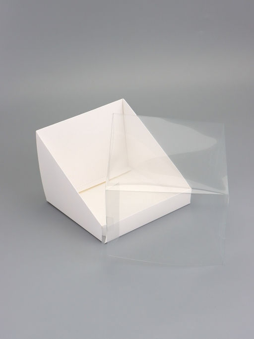 Коробка под бенто-торт, белая, с прозрачной крышкой, 18×18×14 см