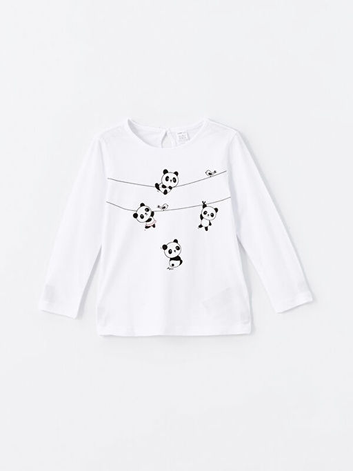 Bisiklet Yaka Uzun Kollu K?z Bebek Ti??rt 2li - Waikiki фото 2