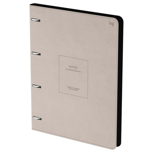 Тетрадь 120л. на кольцах "Моно. Бежевый", сменный блок (N4r120 66418, "BG") обложка иск. кожа