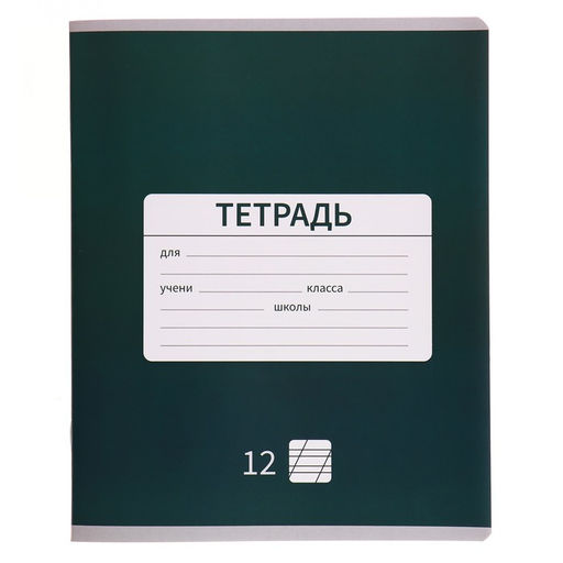 Цена за 20 шт. Тетрадь 12 листов в косую линейку, Calligrata «Однотонная. Школьная», обложка мелованная бумага, МИКС
