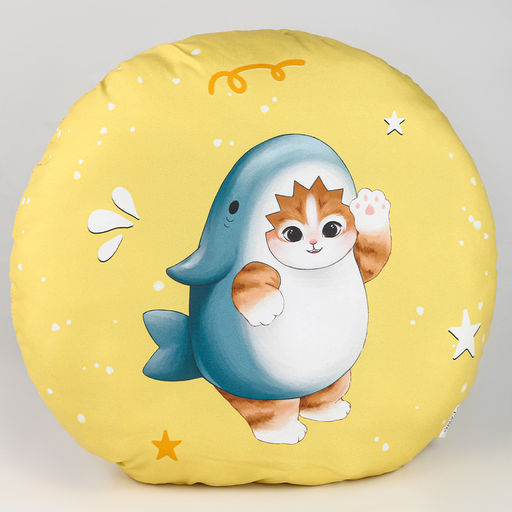 Подушка декоративная «Котик в костюме акулы»