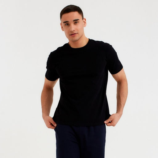 Футболка мужская MINAKU: Basic line MAN чёрная, размер 52