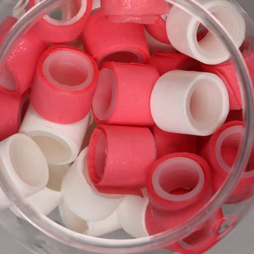 Клейкая лента пластик в банке «Белый и коралл», набор 40 шт., 1.2 см, дл. 0.9 м, 7×7×9 см