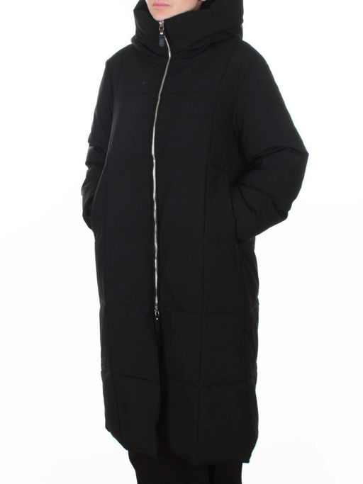 9917 BLACK Пальто зимнее женское (150 гр. холлофайбер)