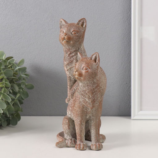 Фигурка полистоун «Две кошечки», беж, 11.5×10.8×22.5 см