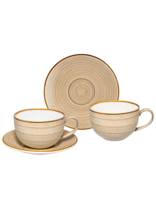 Чайная пара 4 пр 350 мл 14*10,5*7 см Кантри Крафт, бежевый, фарфор - Elan gallery фото 4