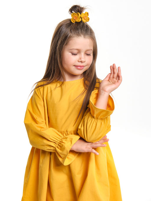 Платье нарядное хлопковое UD 7939 горчичный - Mini maxi фото 9