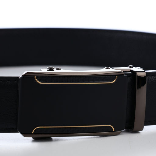 Ремень мужской, натуральная кожа, 120×3.6 см, пряжка автомат, чёрный