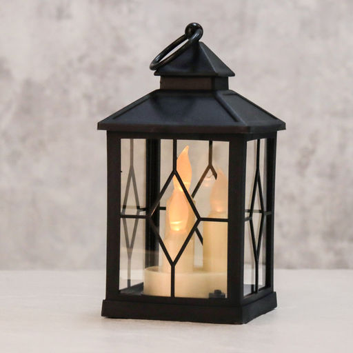 Светильник фонарь настольный 10х10х20 см три свечи / W672-19 /уп 48/ черный - Галеонтрейд фото 6