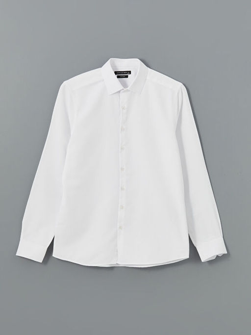Slim Fit Uzun Kollu Gabardin Erkek G?mlek