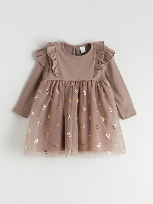 Bisiklet Yaka K?z Bebek T?t? Elbise