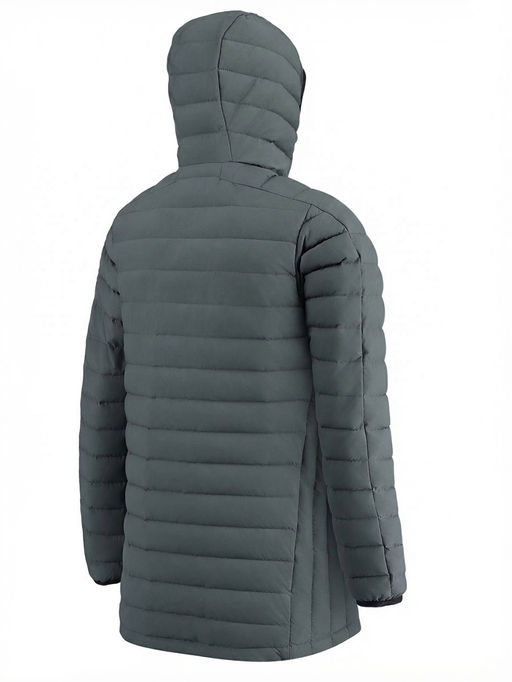 Куртка мужская удлинённая стёганая с капюшоном и графеновой подкладкой утеплитель тинсулейт