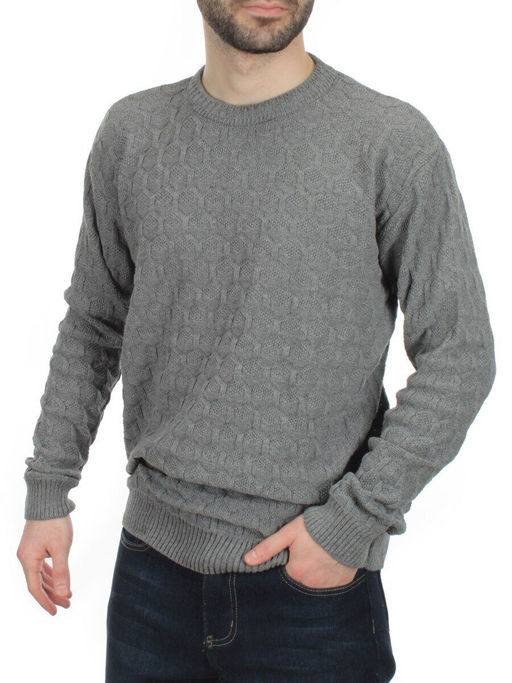 E633 GRAY Джемпер мужской (100% шерсть) - Fashion фото 3