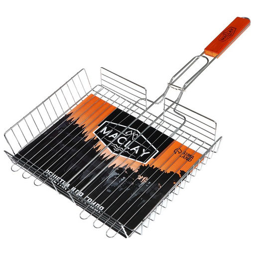 Решётка-гриль для мяса Maclay Lux, хромированная сталь, 56x35 см, рабочая поверхность 35x25 см  фото 7