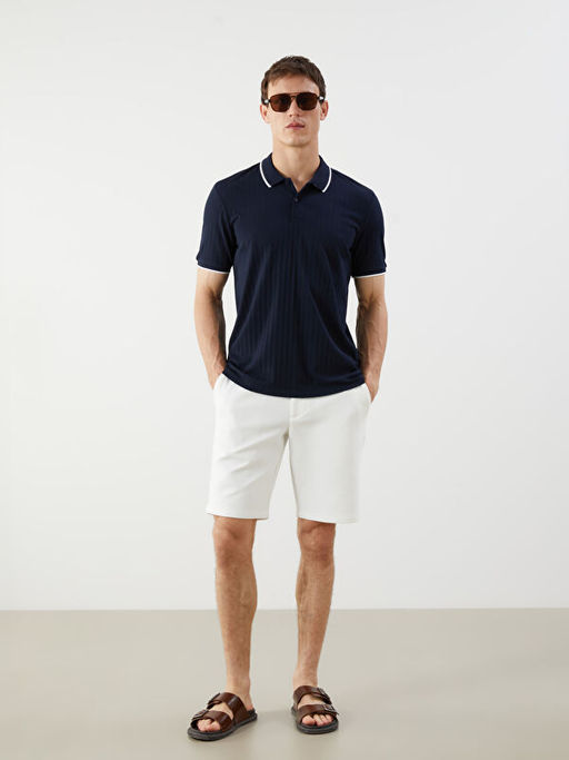 Polo Yaka ?izgili Erkek Dokulu Ti??rt