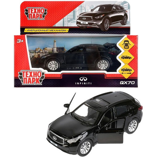 . Модель "Infiniti QX70" арт.QX70-BK 12 см металл , двери, багаж, инерц, черный, кор.