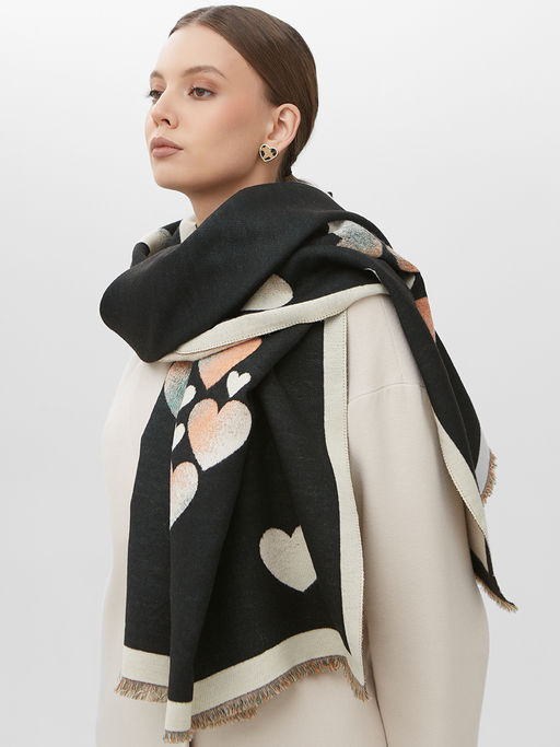 в составе ШЕРСТЬ и КАШЕМИР Большой, мягкий, теплый двусторонний палантин - Tantino фото 5