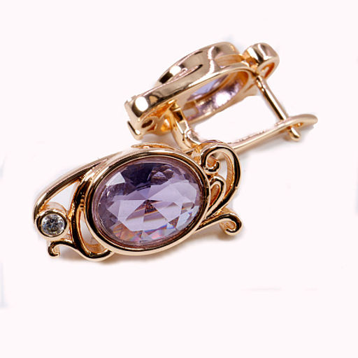 Комплект ювелирной бижутерии German Gold кольцо и серьги с Аметрином - Сандаловый дом фото 2