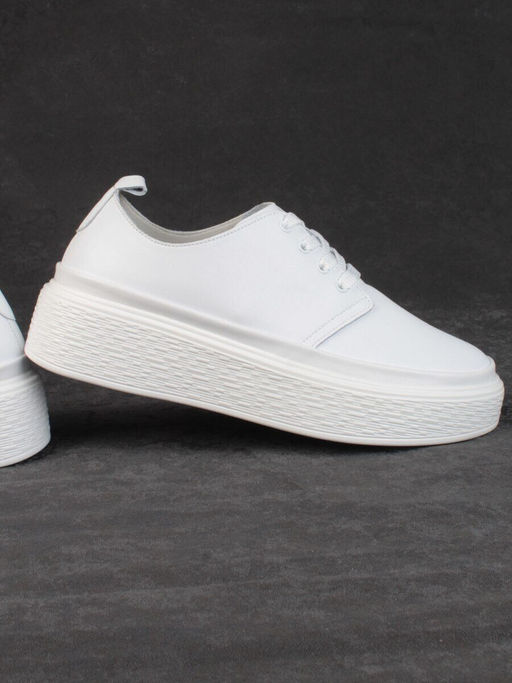 05-PDF88-1 WHITE Кроссовки женские (натуральная кожа)