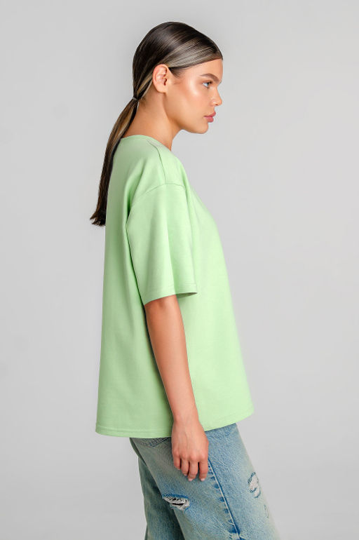 Арт. 3-302/3 Футболка женская оверсайз 44-50 (4 шт) Цвет:салатовый - Калинка фото 3