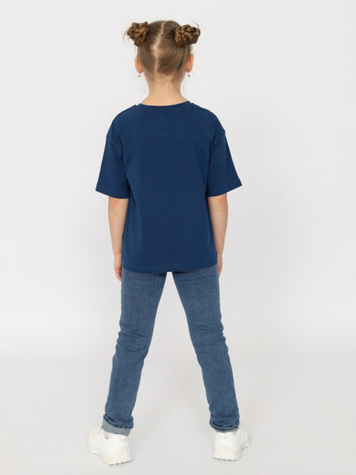 CRB wear/CSKG 63762-41-395 Футболка для девочки,темно-синий/Ex.Cherubino  фото 4
