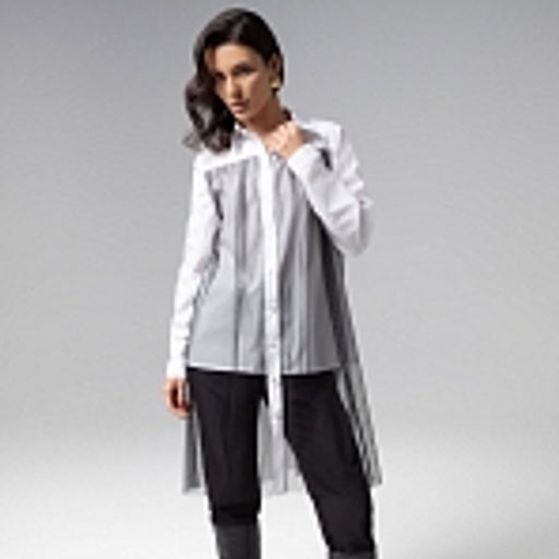 Рубашка комбинированная с сеткой, Срочно на обложку (white) - Charutti фото 14