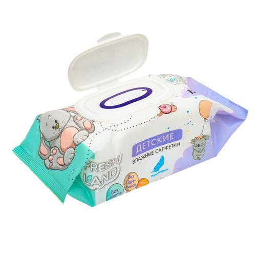 Влажные салфетки для детей Freshland c Д-пантенолом,120 шт.