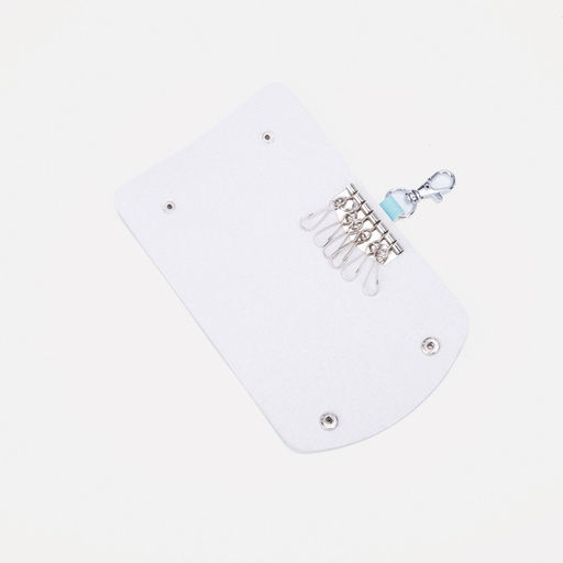 Ключница на кнопках, 11 см, 7 карабинов, цвет голубой - Simaland фото 2