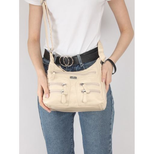 Сумка женская искусственная кожа Guecca-RY 018, 1отд+карм/пер, плечевой ремень, светло-бежевый SALE 245436 - Adelia фото 5