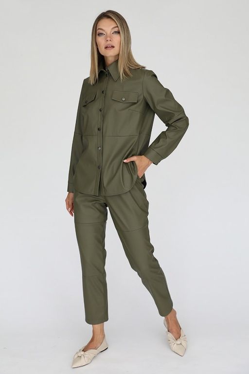 Брюки из искусственной кожи с высокой посадкой - Looklikecat фото 4