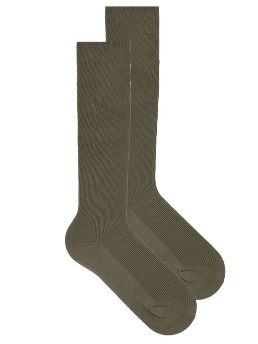 Гольфы р.35-40 Рубчик Оливковые - Krumpy фото 5