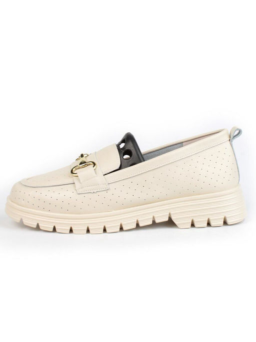 03-PDD164-2 BEIGE Полуботинки женские (натуральная кожа)