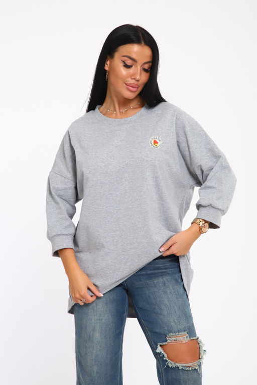 24414 Джемпер удлиненный с лейблом