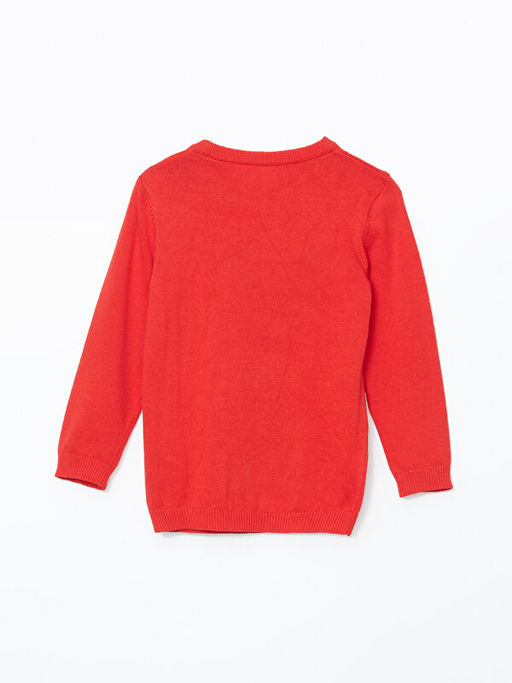 Bisiklet Yaka Uzun Kollu Y?lba?? Temal? Erkek Bebek Kazak