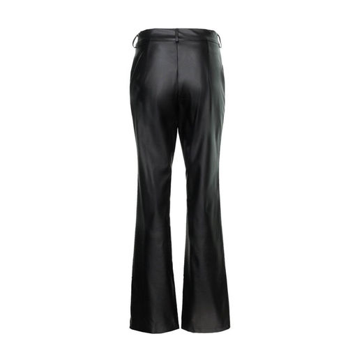 Брюки женские из экокожи, чёрные, размер 48-50