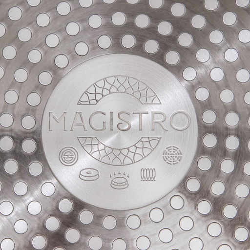 Сковорода Magistro Natural, d=22 см, ручка soft-touch, антипригарное покрытие, индукция, кованый алюминий, серая