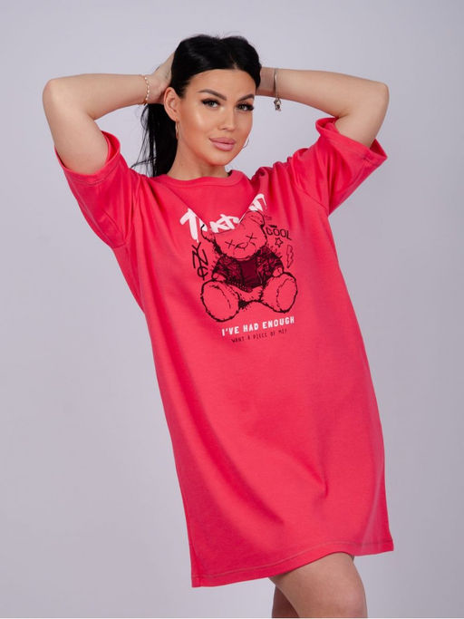 Сорочка Беверли синий, интерлок пенье - Малина фото 8