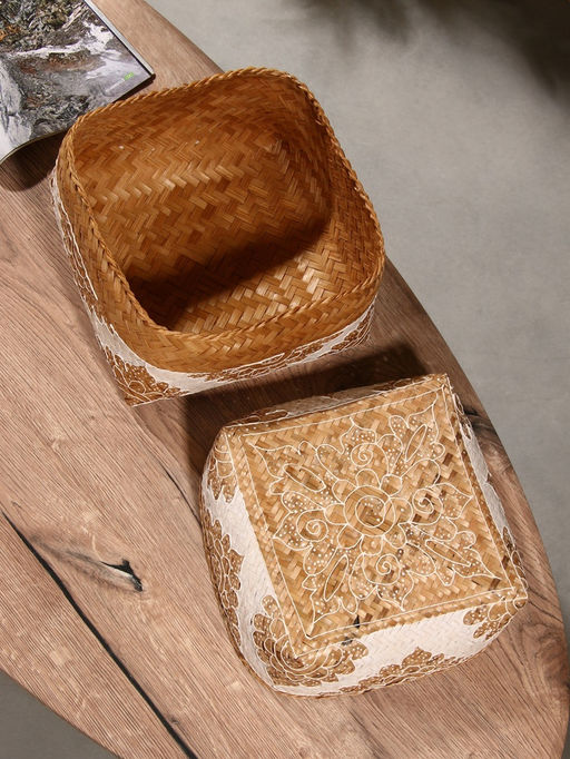 Корзинка плетёная «Манадо», 24×24×15 см, бамбук, светлая