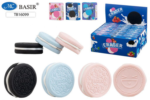 Цена за 2 шт. Ластик "КОНСТРУКТОР. Печенье" 4см, в ассорт. (TB-16099) в карт. уп.