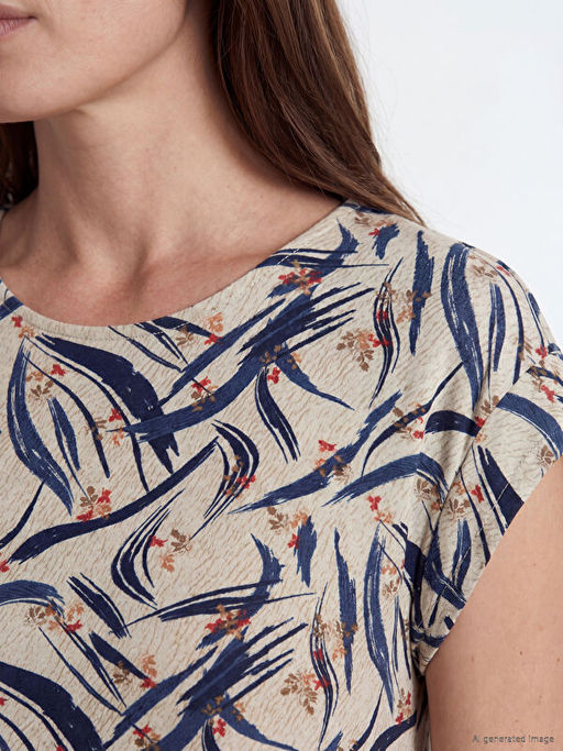 Bisiklet Yaka Desenli A Kesim Elbise