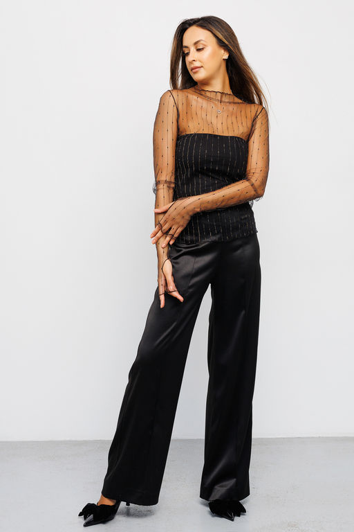 Лонгслив сетка с топом 366BLK