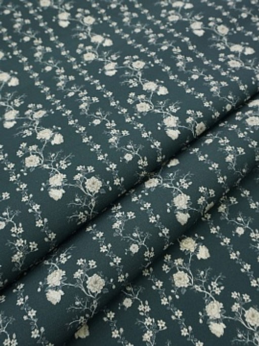 Импорт. хлопок Digital Цветущие дорожки цв.т.морская волна, ш.1.4м, хлопок-100%, 135гр/м.кв