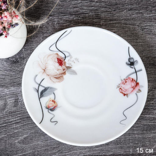 Блюдце ЕВРО / LGW67595 (7315) / Чайная роза на ветке - Галеонтрейд фото 2