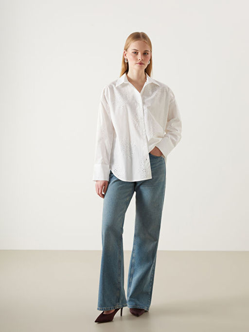 Ajurlu Oversize Kad?n G?mlek