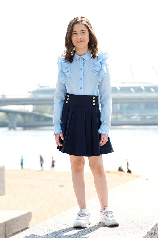 Жёлтая школьная блуза Mooriposh, модель 06114  фото 24