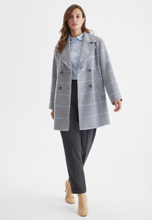 Пальто женское LA-201152-РЕ, 
серо-голубой пьедепуль - Steinberg фото 3