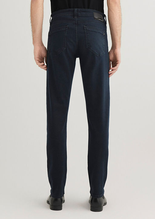 Jake Mavi Black Puslu Gece Mavisi Jean Pantolon фото 5