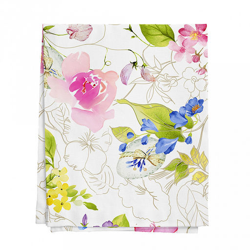 Скатерть 200х145см "Краски лета", длина стола до 160см, на 6-8 персон, рогожка (хлопок 100%) 171г/м2, упаковка классическая, пакет ПВХ 28х41см, "Домашняя мода" (Россия)