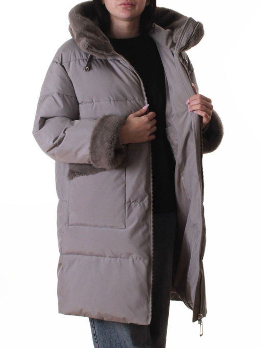 6093 GRAY Куртка зимняя женская оверсайз (200 гр. холлофайбер)